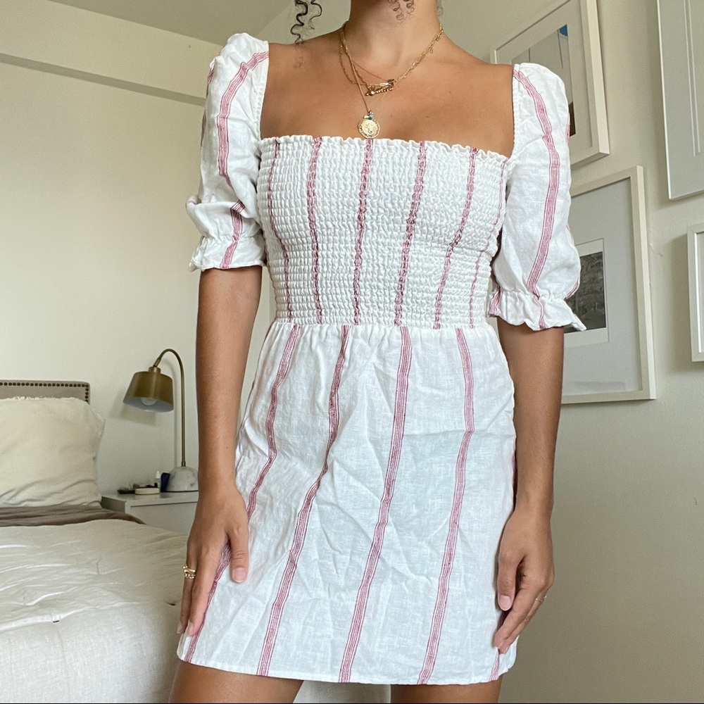 REFORMATION Cerise Stripe Dress, size XS